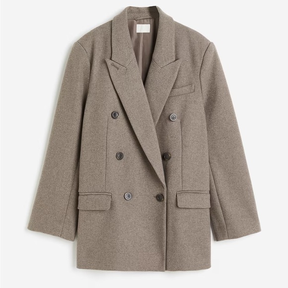 H&M Jackets & Blazers - H&M Classic Double-Breasted Brown Blazer